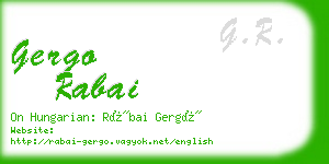 gergo rabai business card